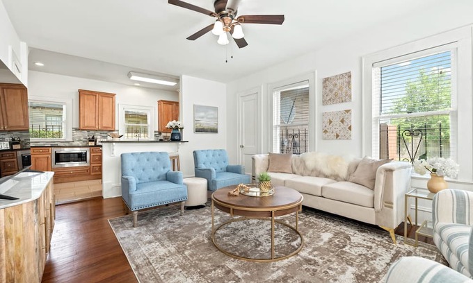 Five Points House | Remodeled charmer with work desk, enclosed yard, front porch, & chef's kitchen