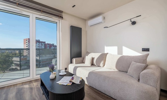 Tychy Apartment | Al. Bielska 129 Tychy | Air Conditioned Studio with Parking and Mountain View