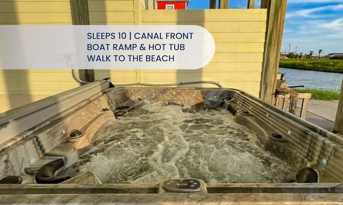 Port Bolivar House | Gilchrist 3BR | Hot Tub, Boat Ramp & Canal/Bay/Beach Views!