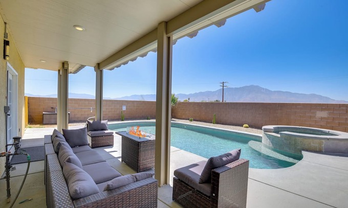 Desert Hot Springs House | Mtn-View Oasis w/2 Patios in Desert Hot Springs!