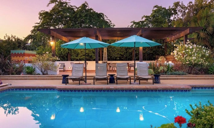 Soquel House | Coastal creekside family-friendly retreat: walkable, pool, spa, campfire