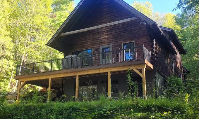Great Barrington House | Modern Luxury Log Cabin near Ski Butternut in Great Barrington